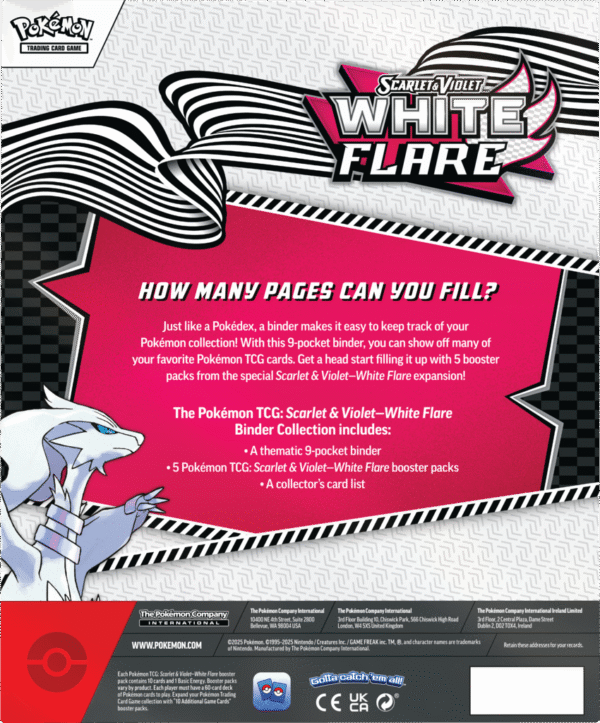 Pokémon TCG: Scarlet & Violet - White Flare - Binder Collection - Reshiram - Przedsprzedaż - obrazek 2