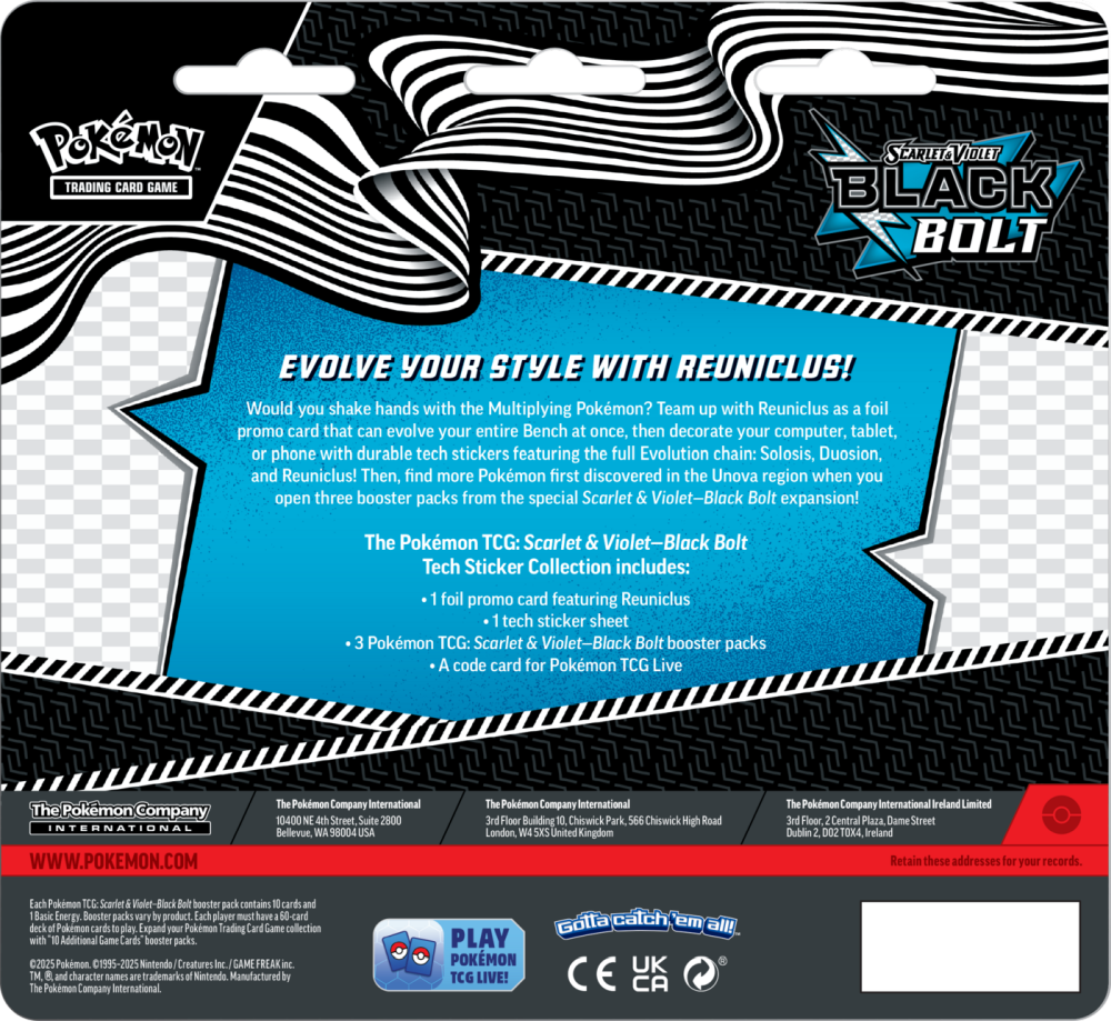 Pokémon TCG: Scarlet & Violet - Black Bolt - Tech Sticker - Reuniclus - obrazek 4