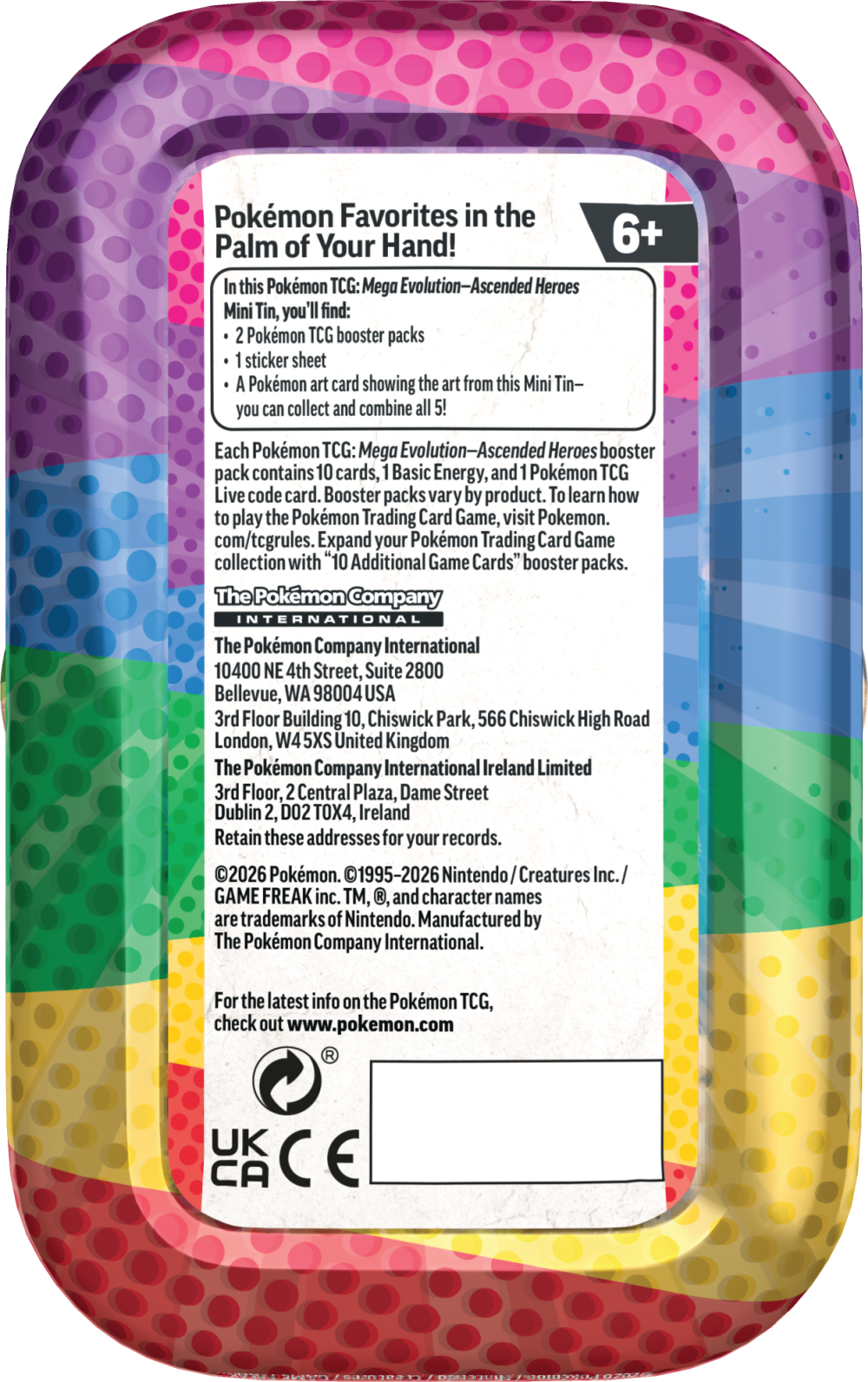 Pokémon TCG: Mega Evolution - Ascended Heroes - Mini Tin - Bundle (10) - Przedsprzedaż - obrazek 7
