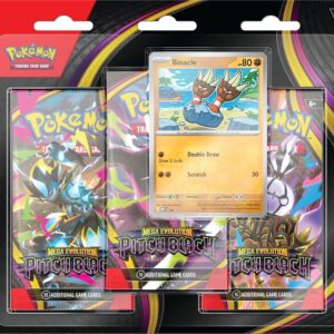 Pokémon TCG: Mega Evolution – Pitch Black – 3-Pack Blister – Przedsprzedaż