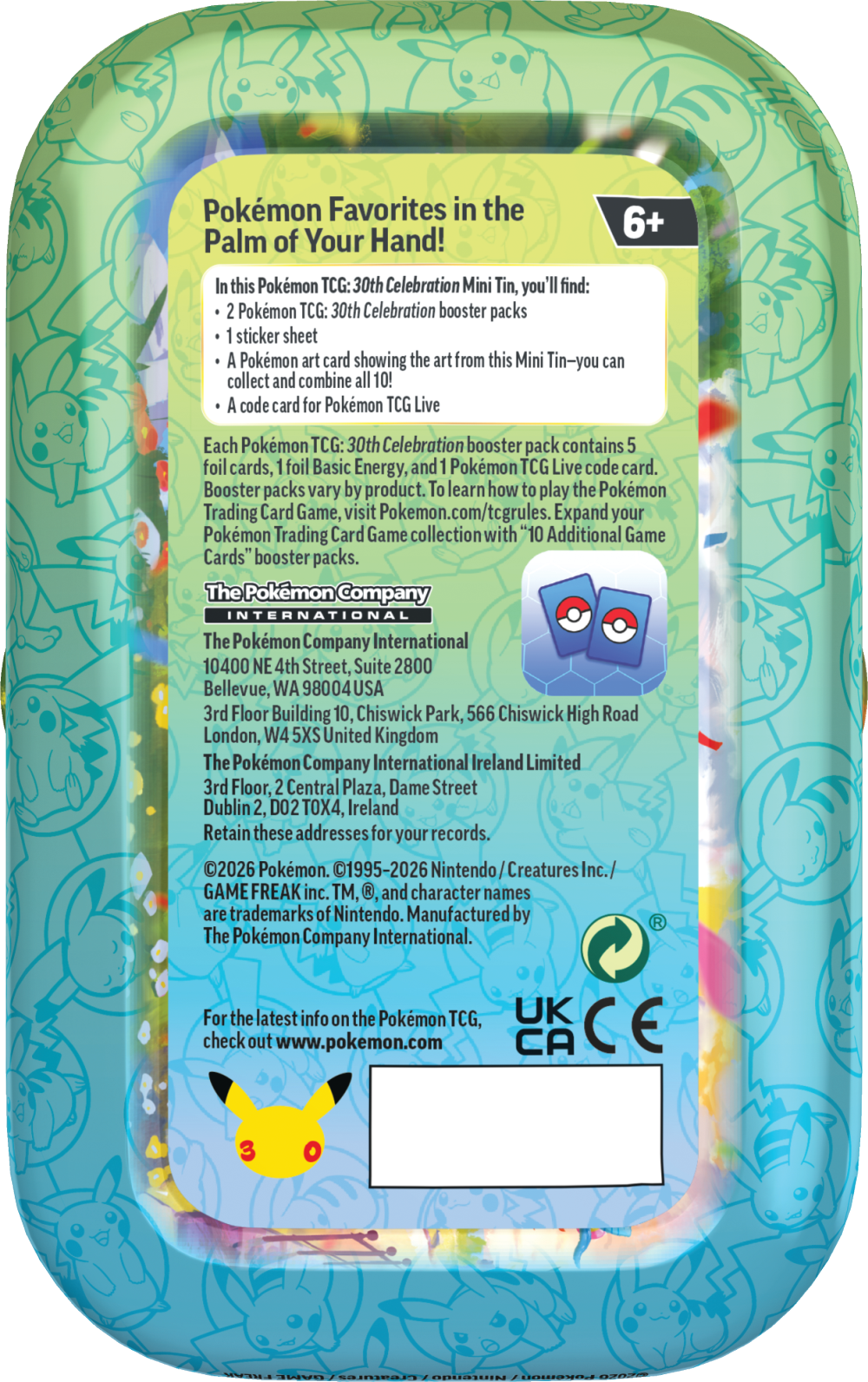 Pokémon TCG: 30th Celebration - Mini Tin - MIX Display (10) - Przedsprzedaż - obrazek 18