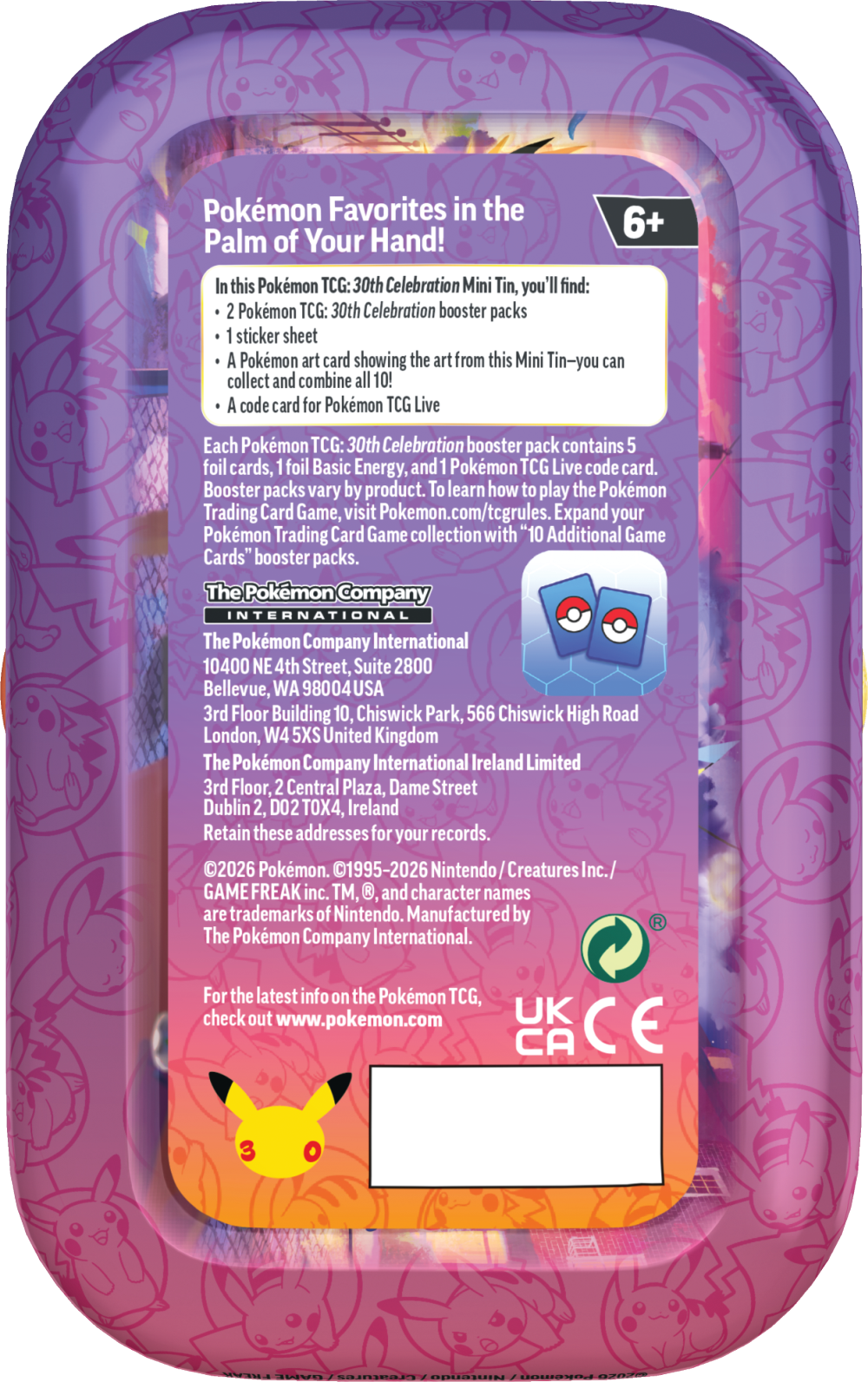 Pokémon TCG: 30th Celebration - Mini Tin - MIX Display (10) - Przedsprzedaż - obrazek 15